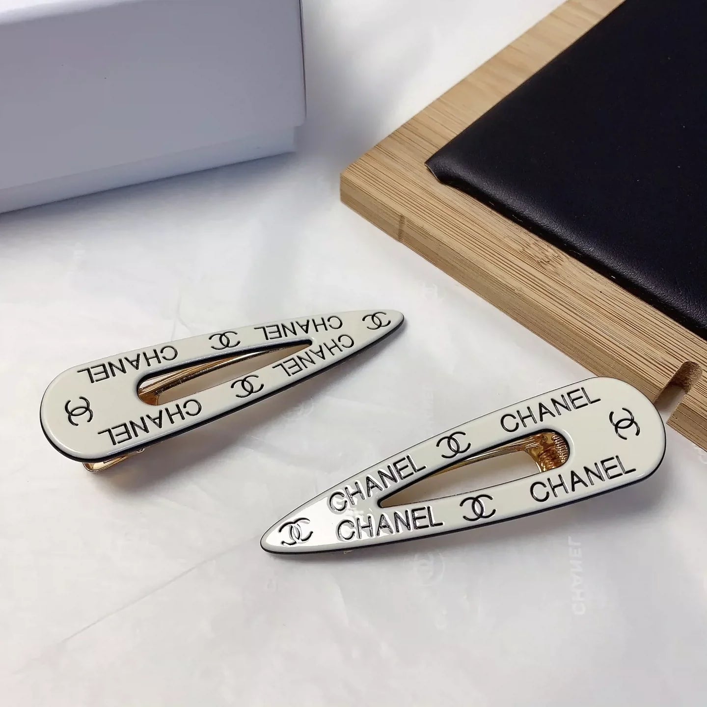 Acrylic logo hair clip