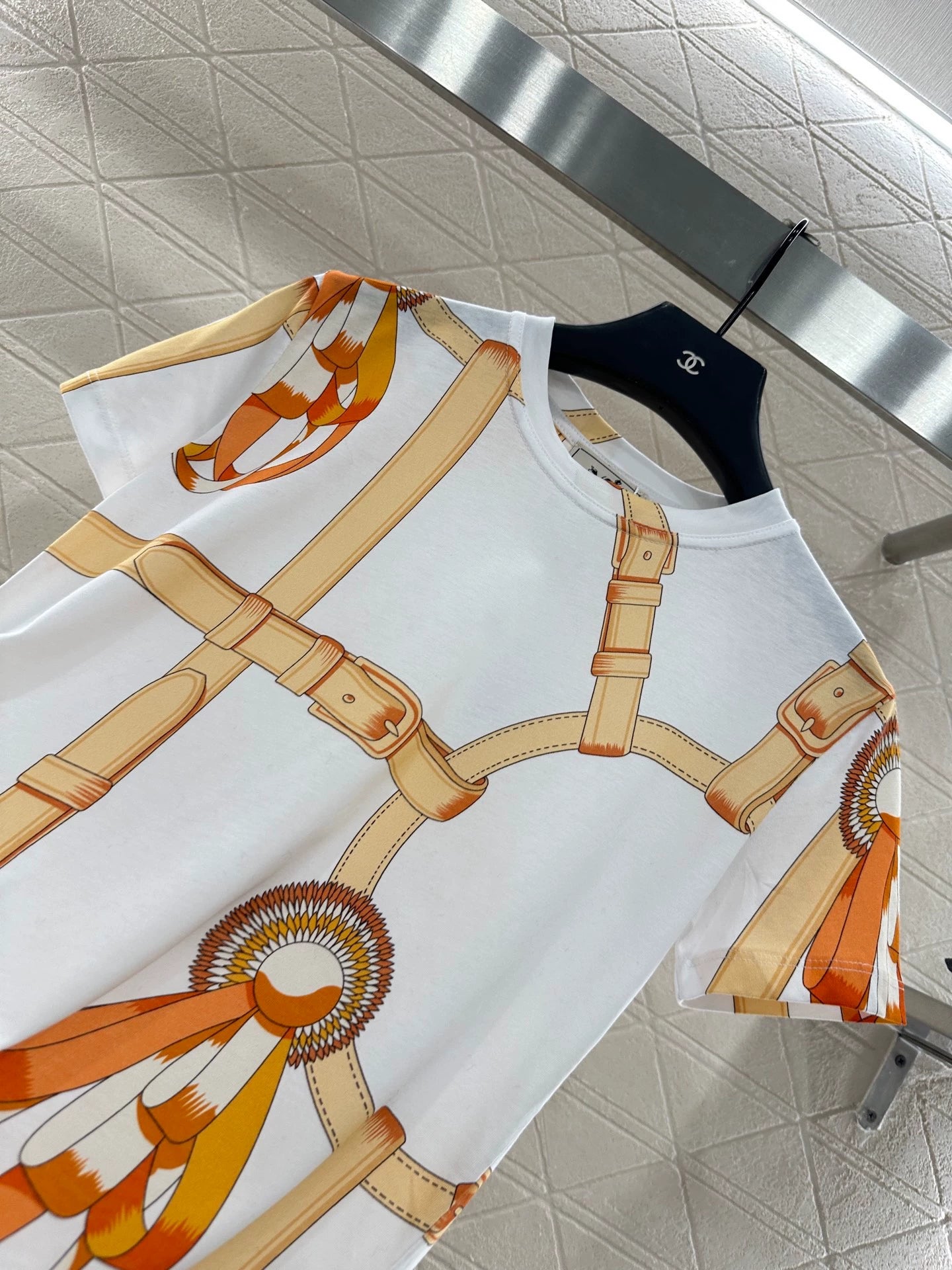 25fw Chain buckle printed T-shirt