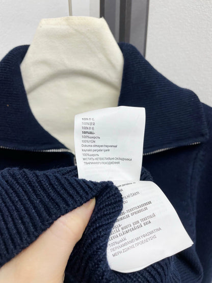 25fw Half zip lapel knit sweater