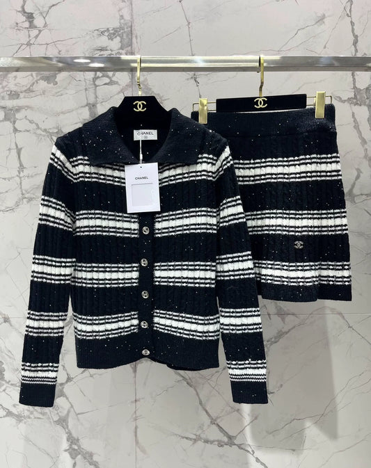 25fw Two piece striped collar set