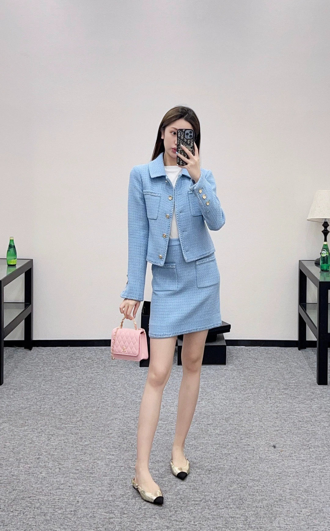 25fw Braided hem tweed skirt and jacket set (Handmade Workshop series)