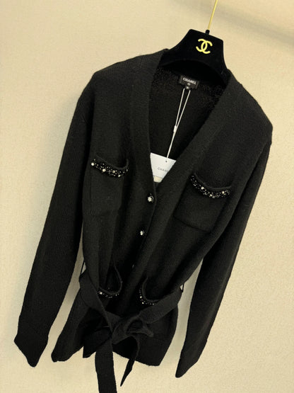 Black knitted cardigan