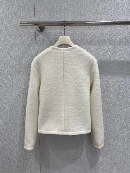 Round neck double breasted jacket