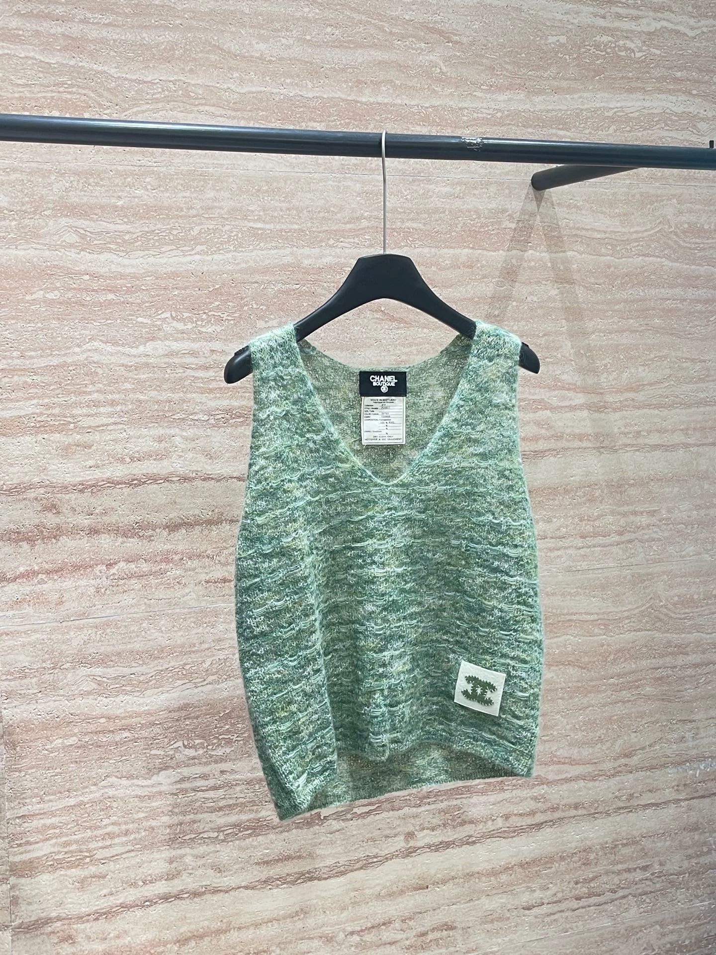 25fw Sea hair V-neck vest (vintage series)