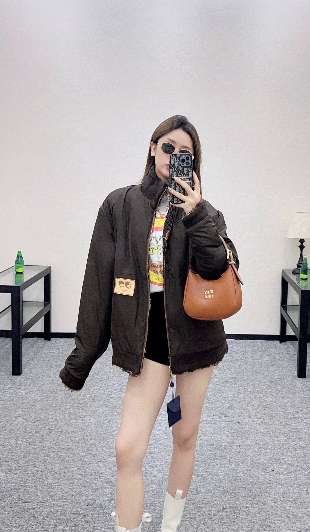 25fw Wear a teddy zipper jacket on both sides