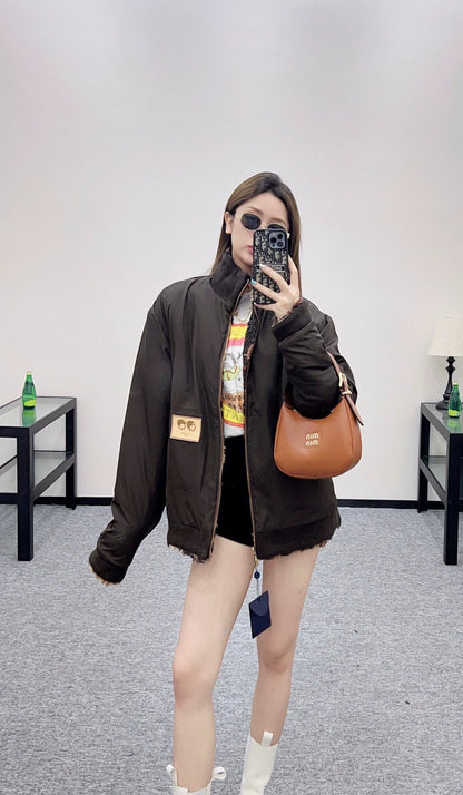 25fw Wear a teddy zipper jacket on both sides