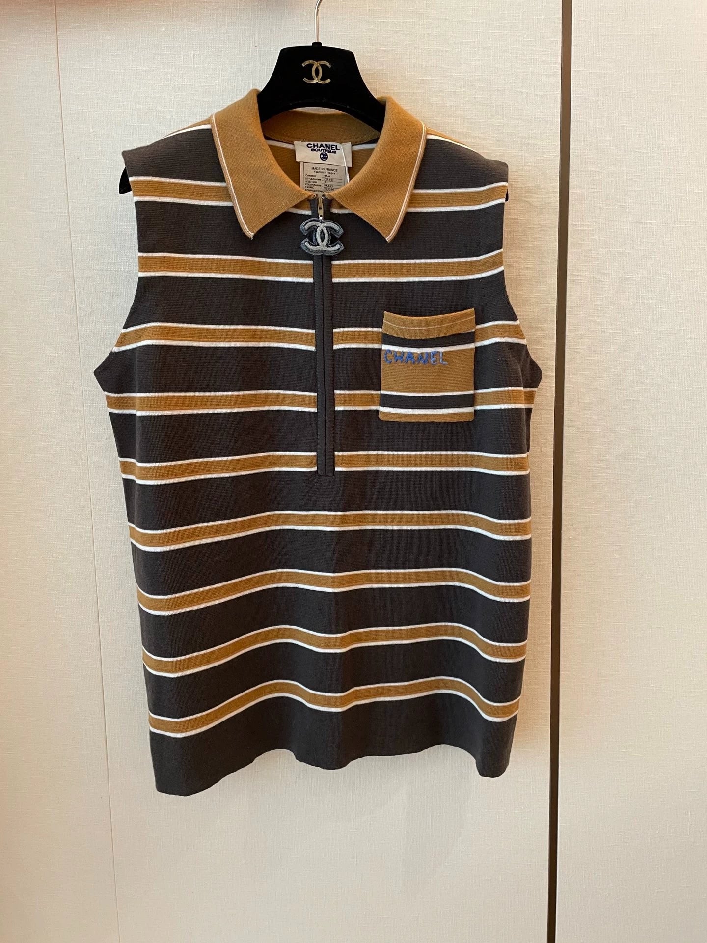 25fw Knitted edge sleeveless vest (vintage series)