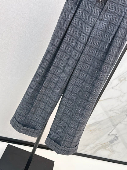 25fw Blue plaid suit and trousers