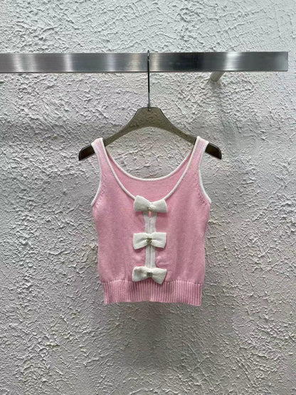 25 Spring New Arrival Bow Knitted Vest