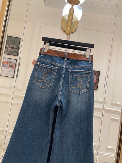 High waisted slightly flared jeans