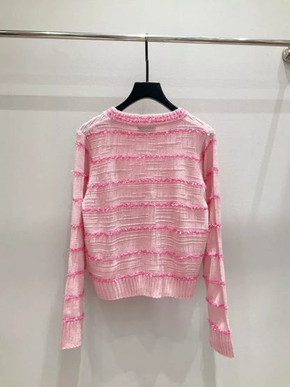 25fw Striped knitted cardigan