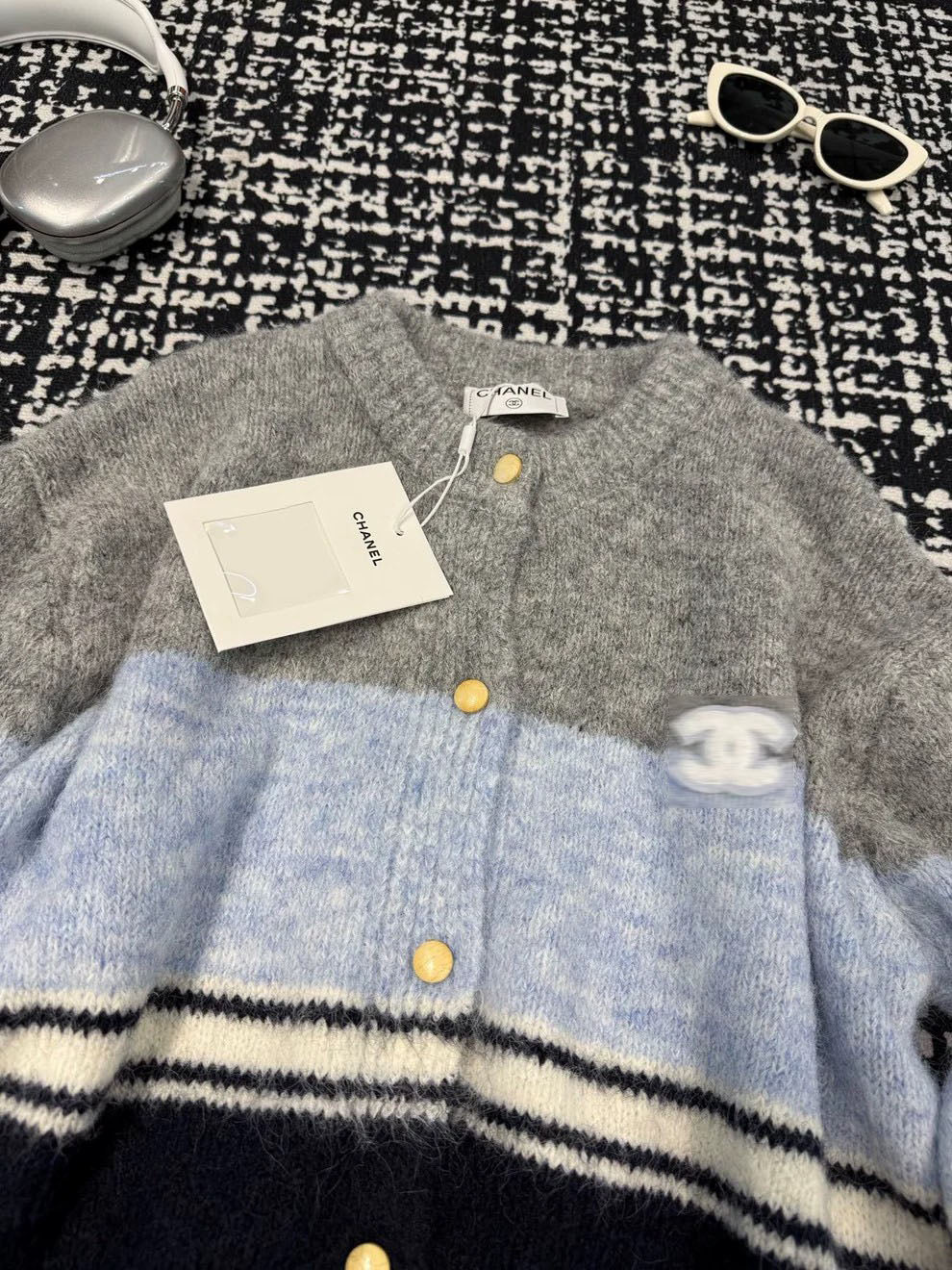 Color blocking sweater cardigan(vintage series)