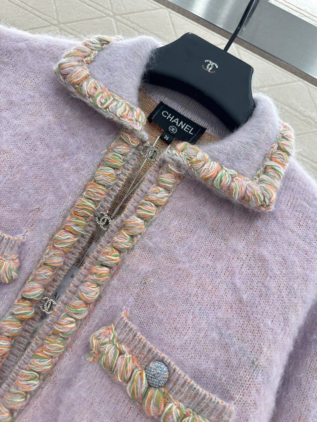 25fw Knitted edge tied knitted cardigan