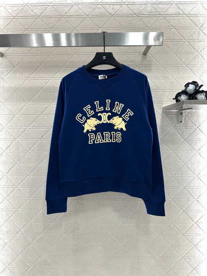 25fw Printed round neck hoodie