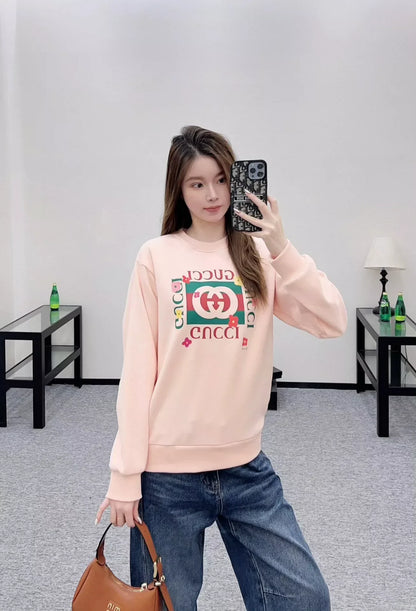 25fw Round neck letter contrasting hoodie