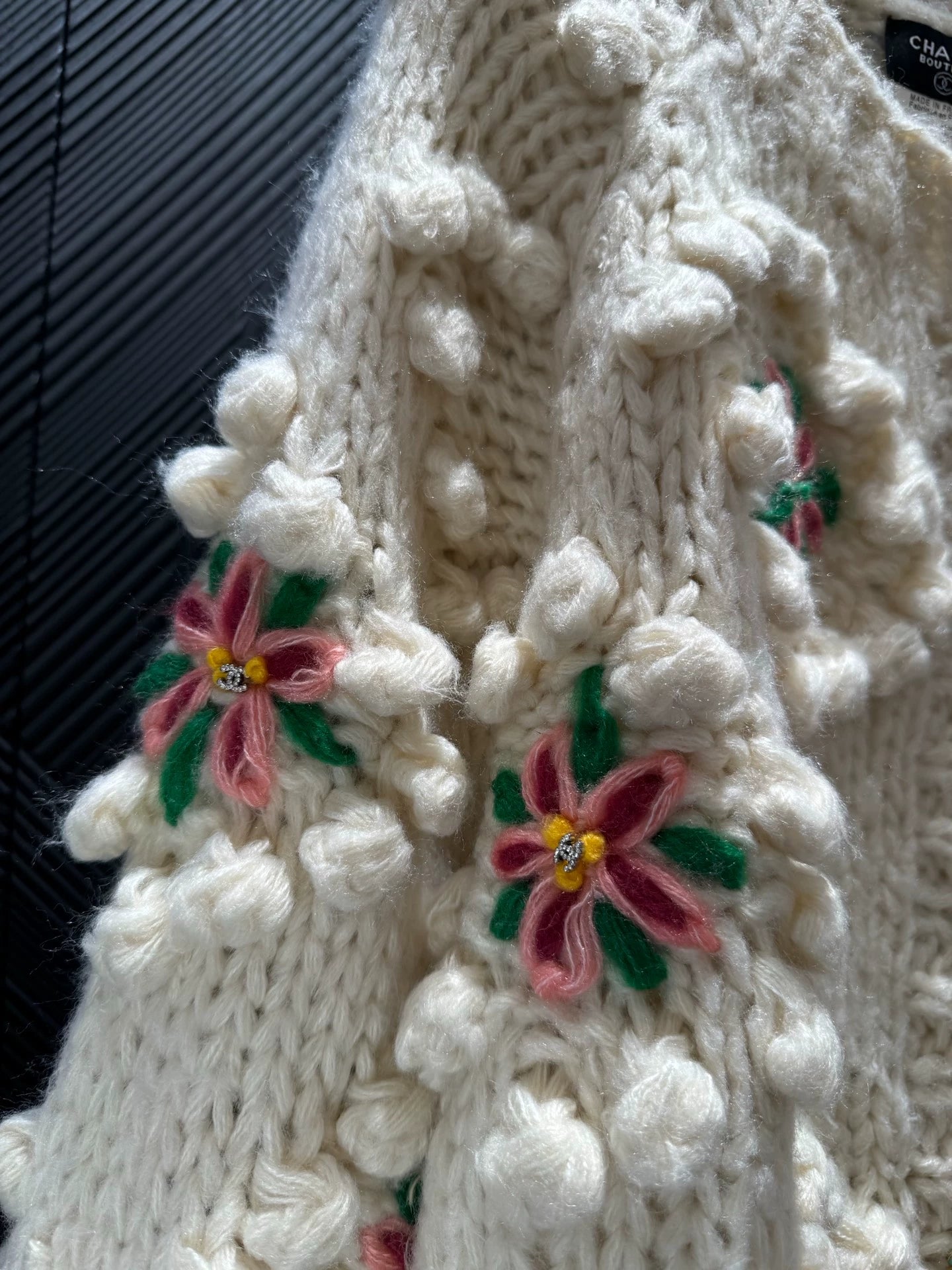 3D floral cardigan