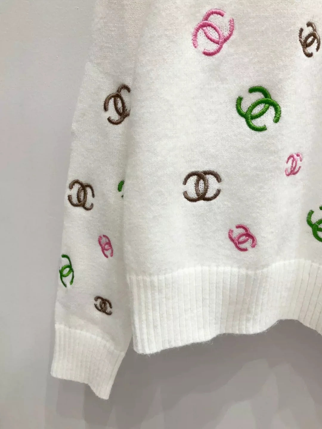 25fw Full printed embroidered sweater