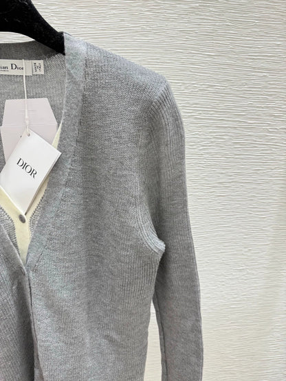 25fw Fake two knitted cardigans