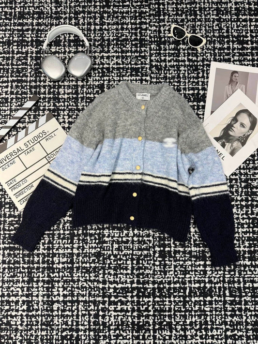 Color blocking sweater cardigan(vintage series)