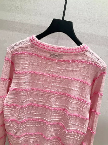 25fw Striped knitted cardigan