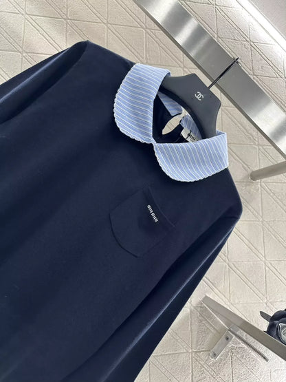 25fw Color blocking knitted long sleeves