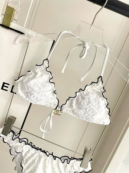 25 New bikini terry logo split swimsuit