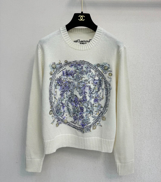 Velvet knitted sweater