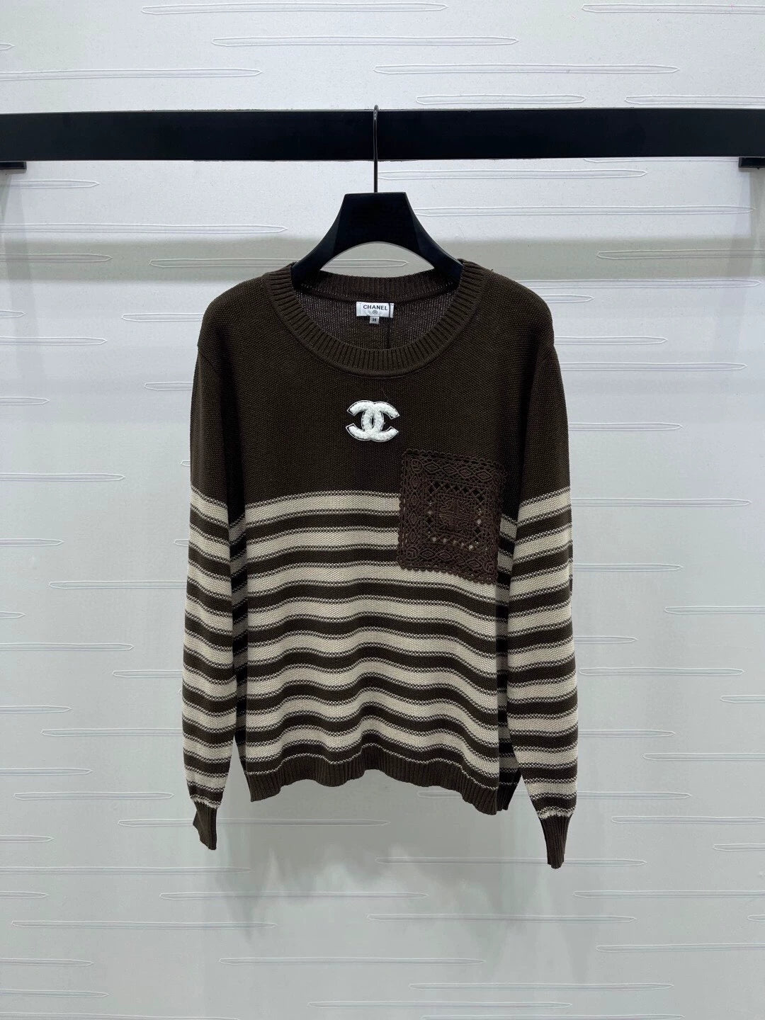 Striped pullover long sleeved sweater