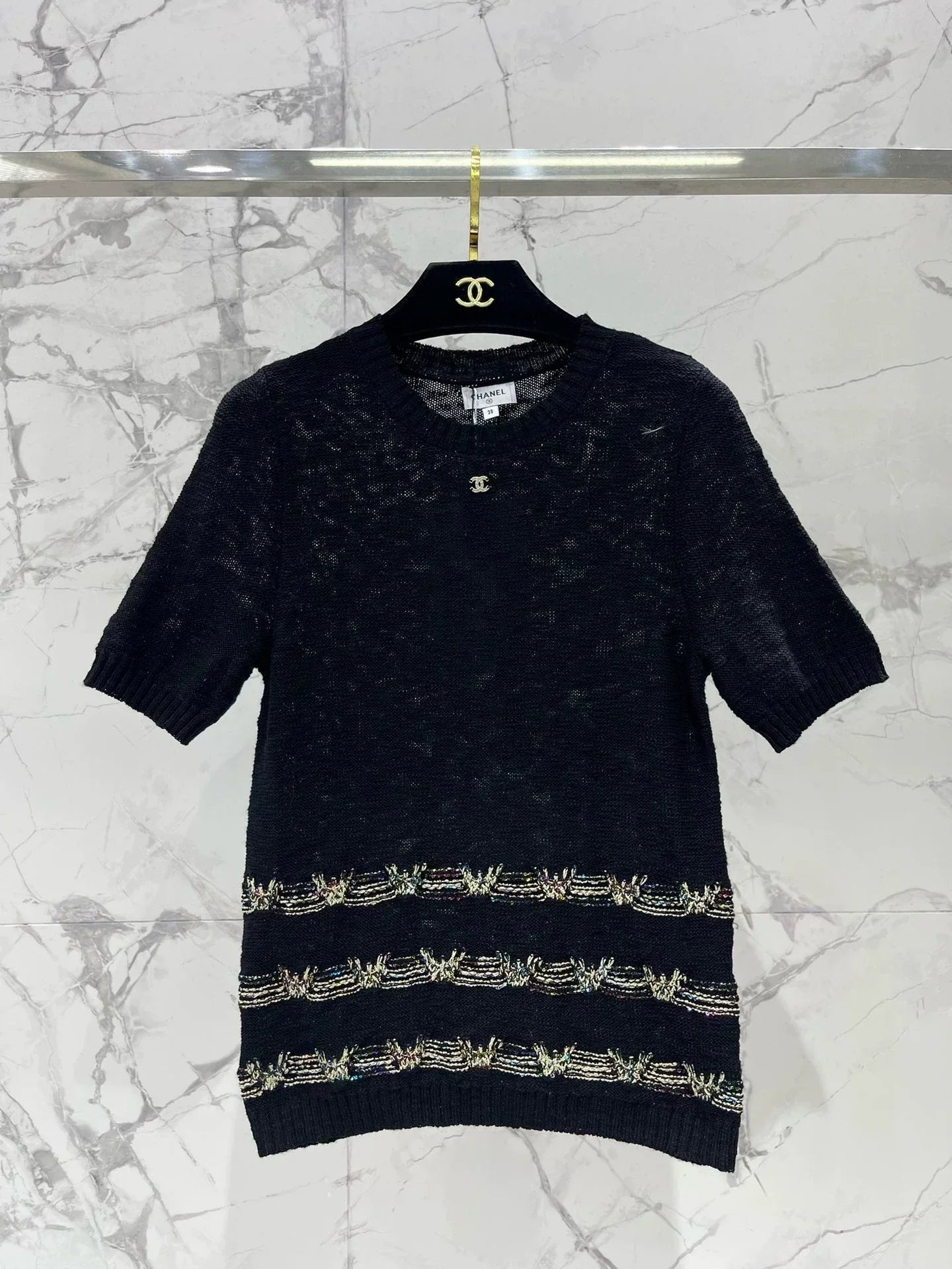 25 new product Embroidered knitted short sleeves