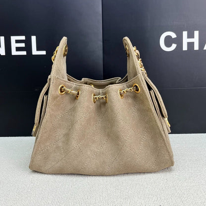 25C suede hippie bag (grey）