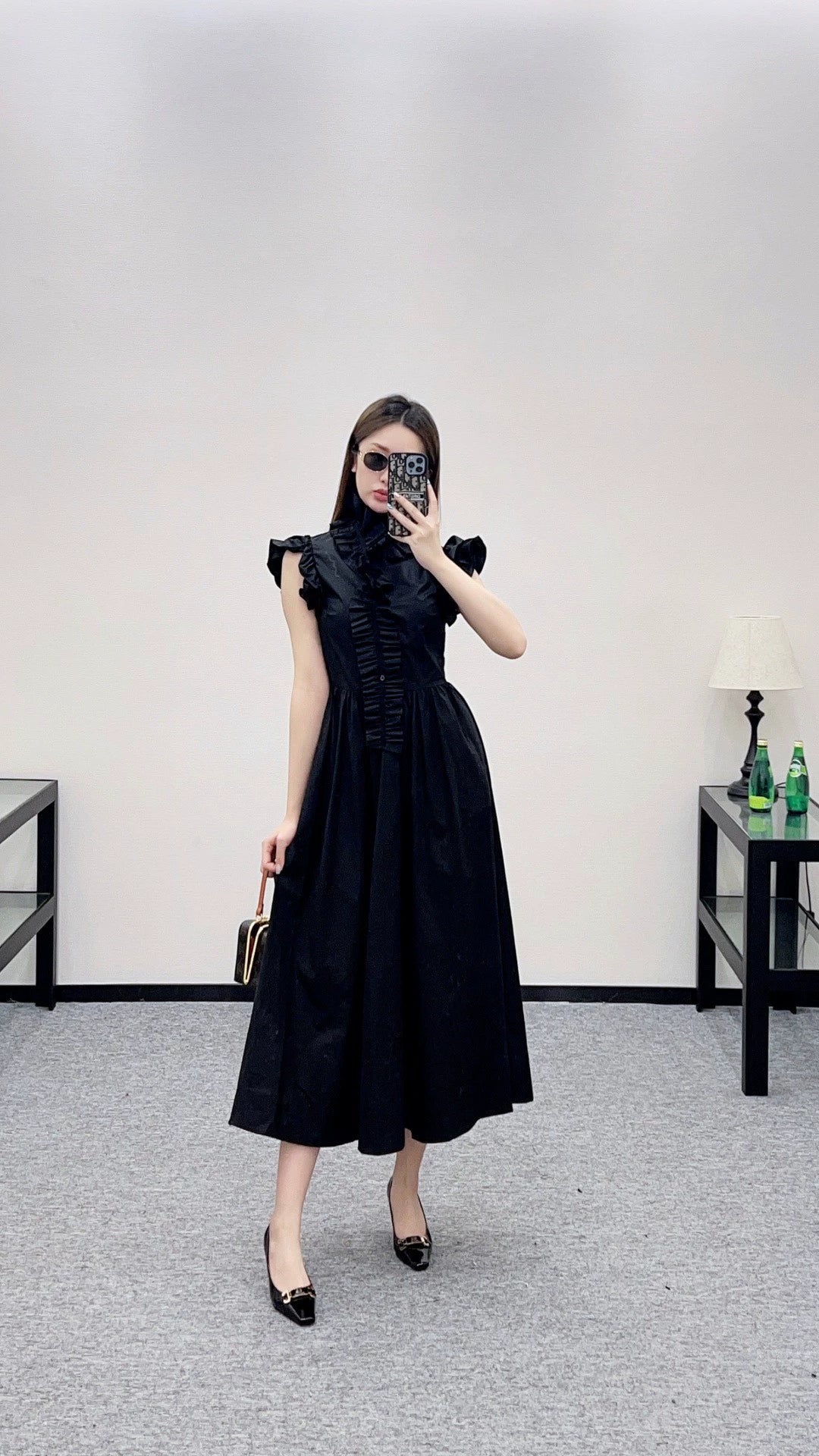 25fw Detachable pleated lace dress