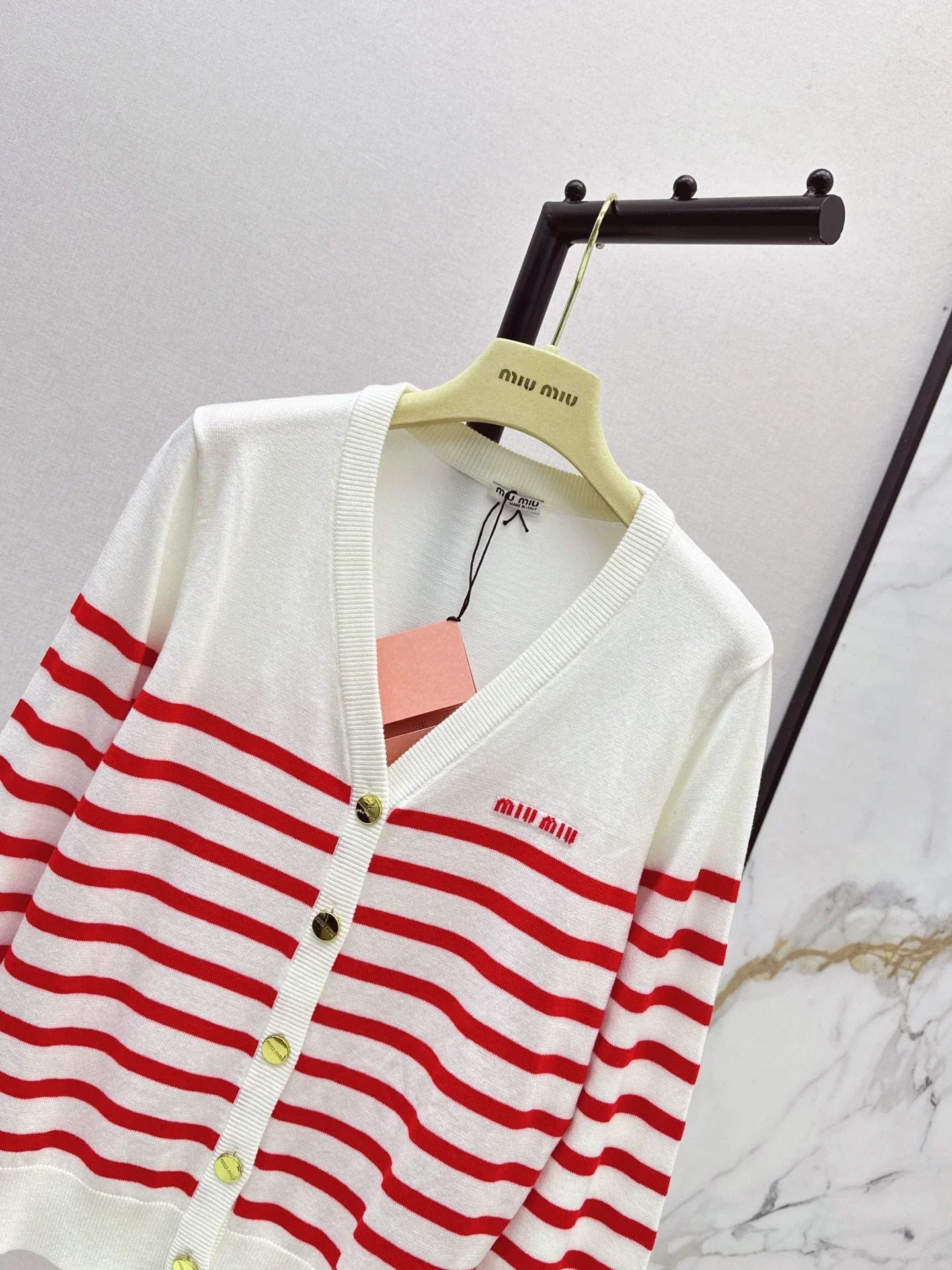 25fw Striped knitted cardigan