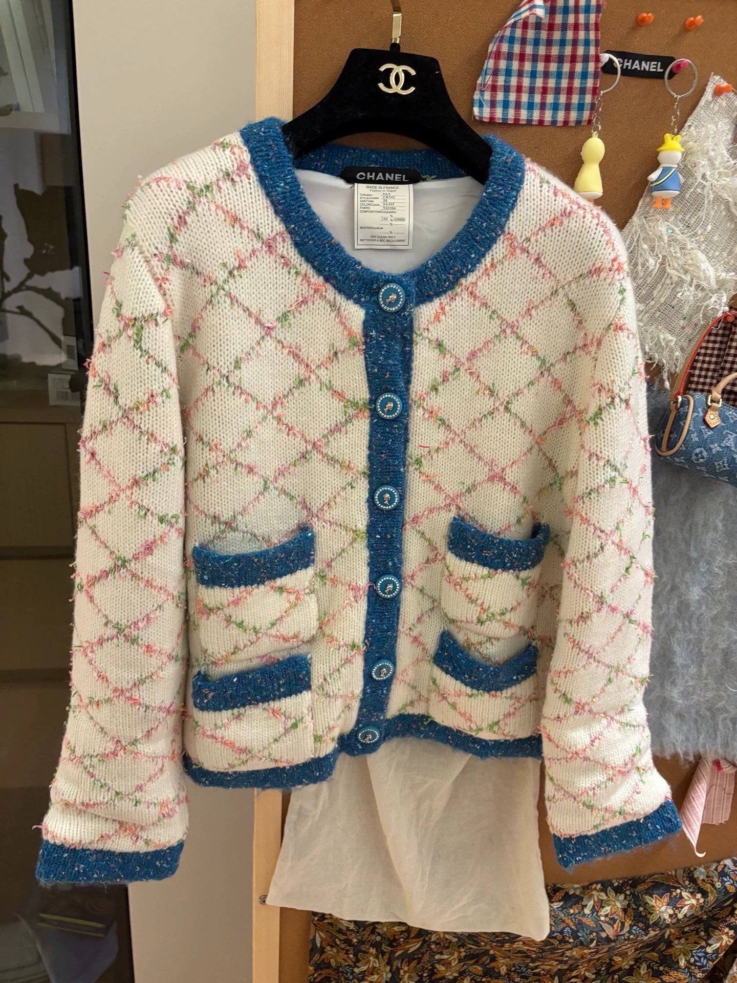 25fw Xiaoxiangfeng pink knitted cardigan（Medieval Series）