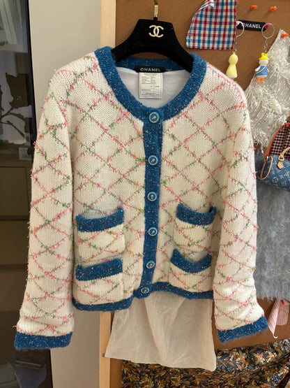 25fw Xiaoxiangfeng pink knitted cardigan（Medieval Series）