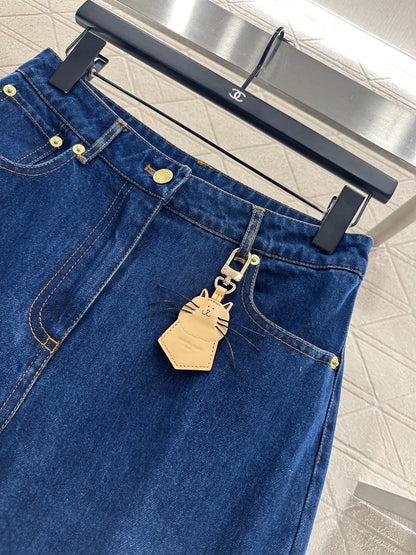 25fw Cat pendant straight leg jeans
