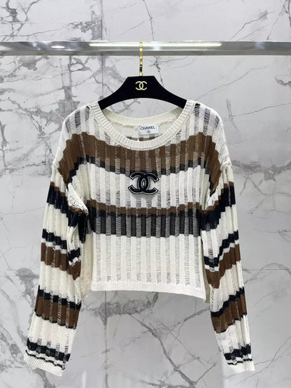 25fw Striped knitted sweater