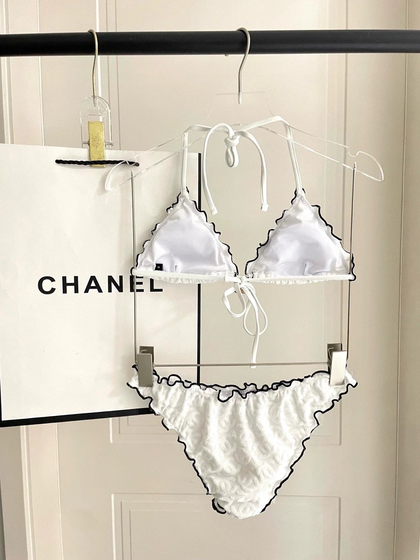 25 New bikini terry logo split swimsuit