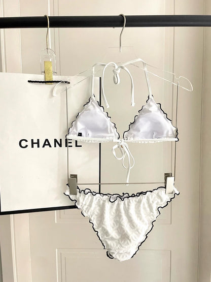 25 New bikini terry logo split swimsuit