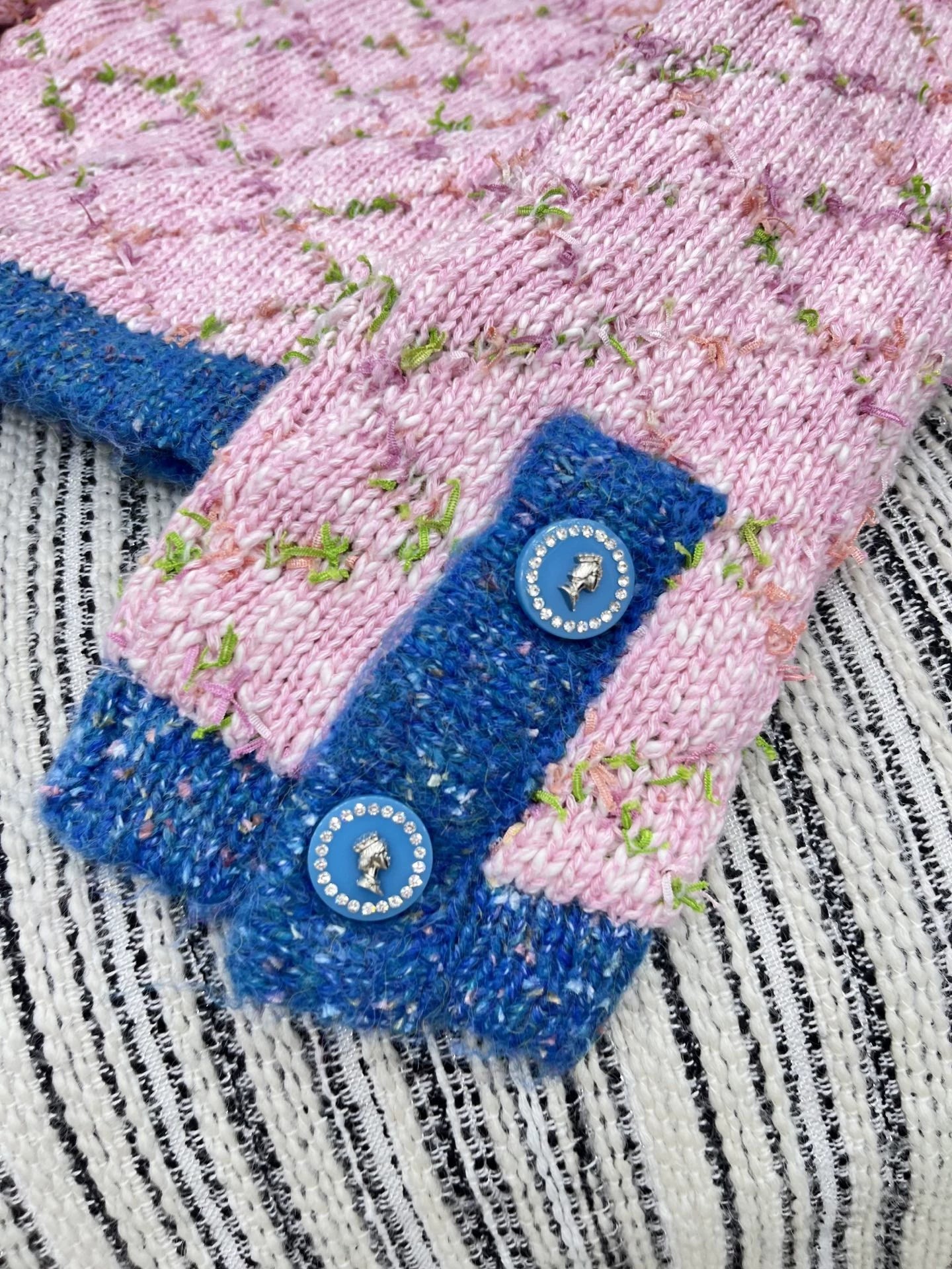 25fw Color blocking pocket cardigan