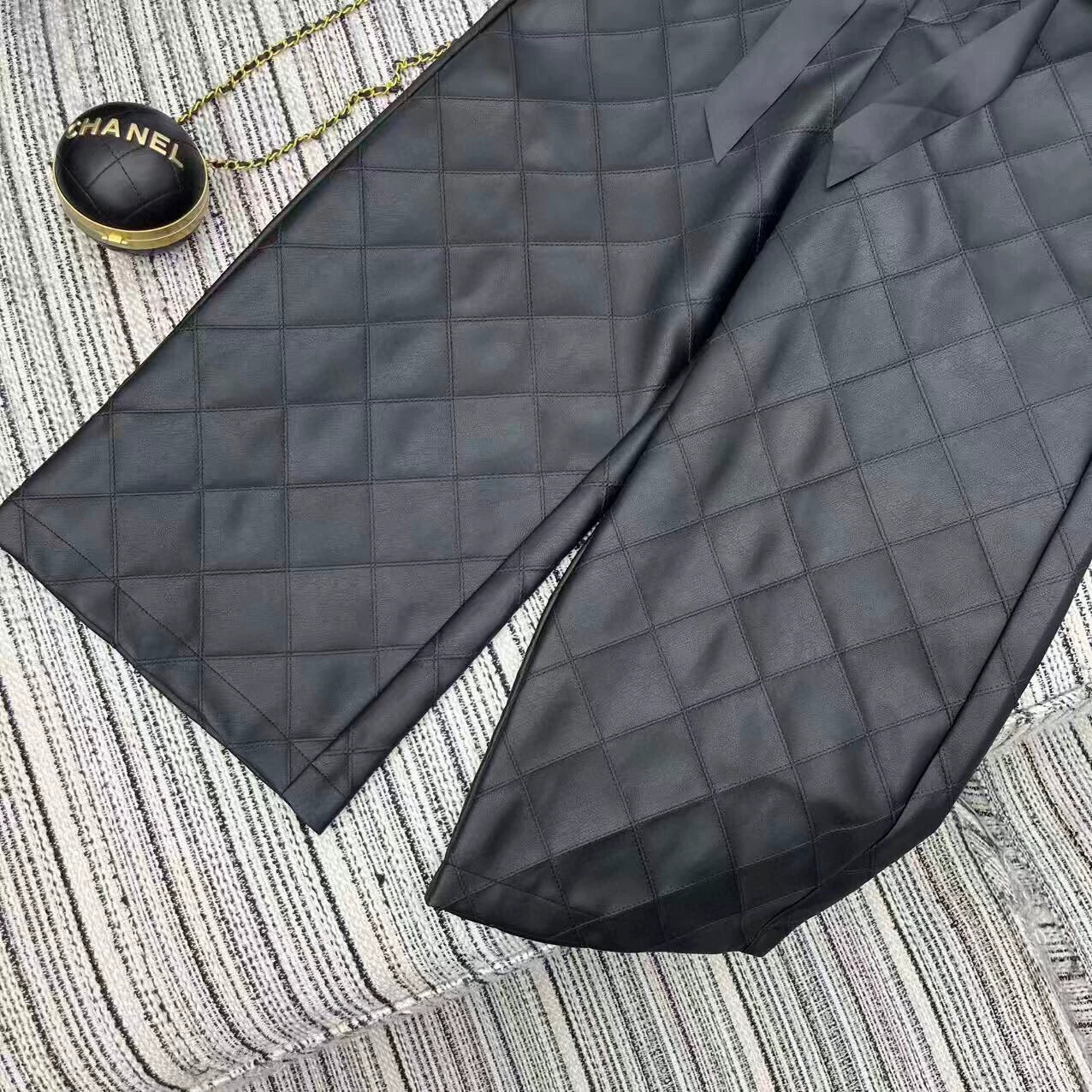 Lingge Design Pu Leather Pants