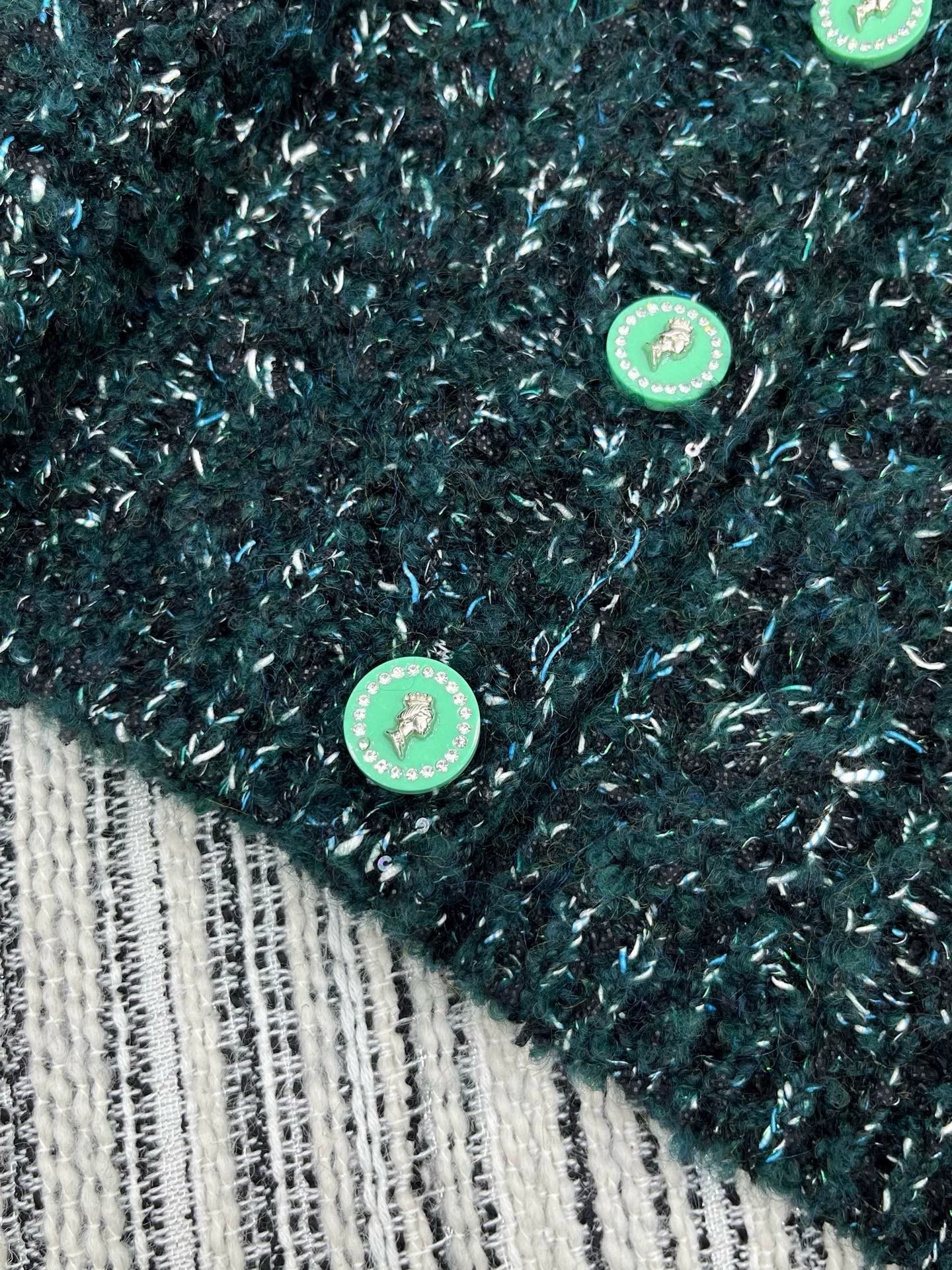 Handmade gemstone button lapel jacket