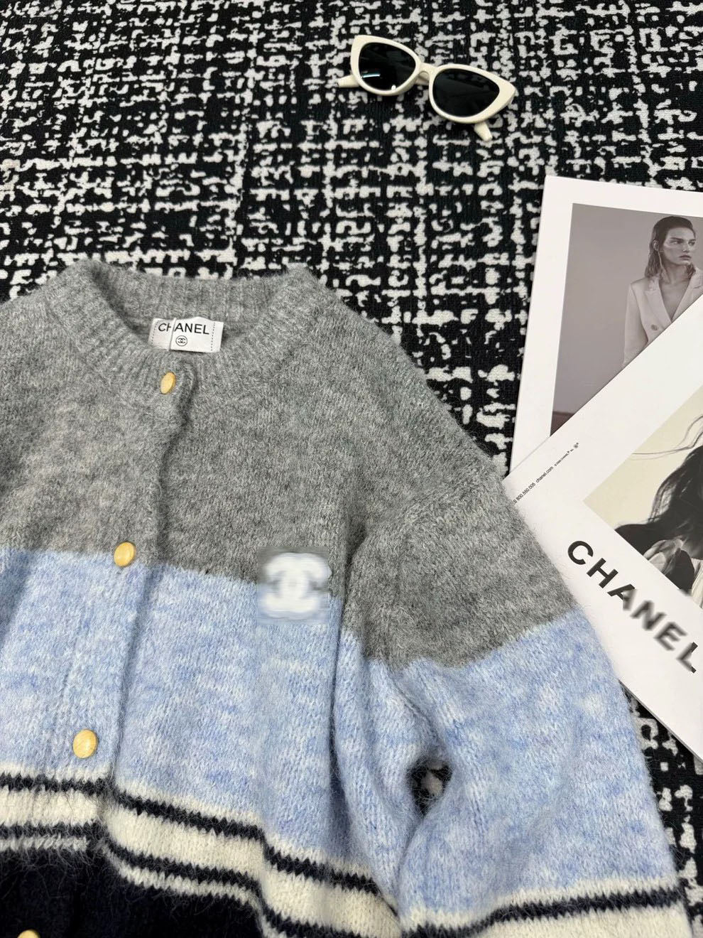 Color blocking sweater cardigan(vintage series)