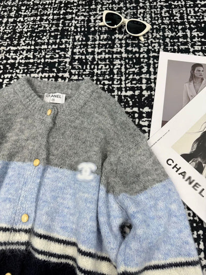 Color blocking sweater cardigan(vintage series)