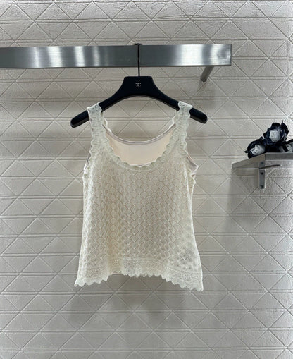 25fw Hollow knit vest two-piece set