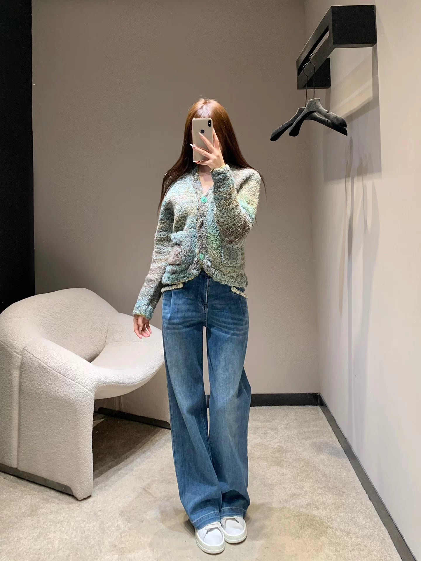 Misty Forest V-neck Knitted Cardigan