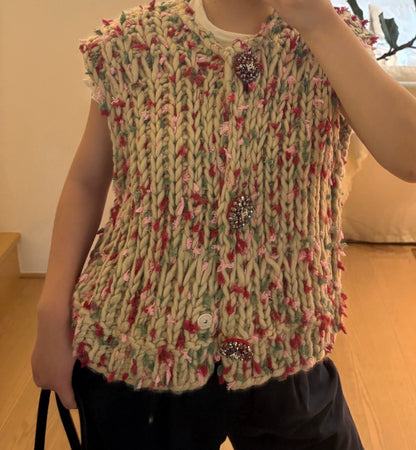 25fw Colorful woven vest（Medieval Series）