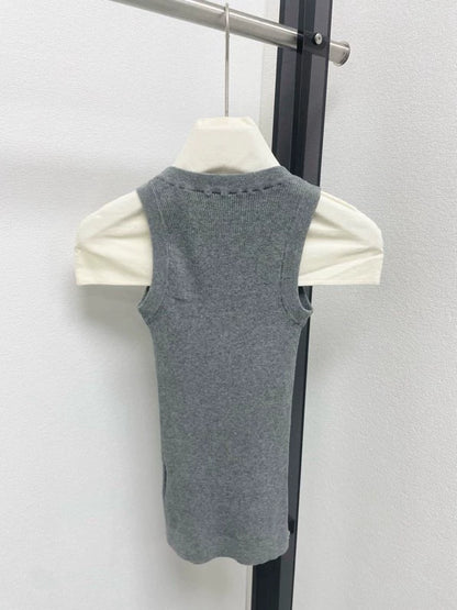 25fw U-shaped knitted vest