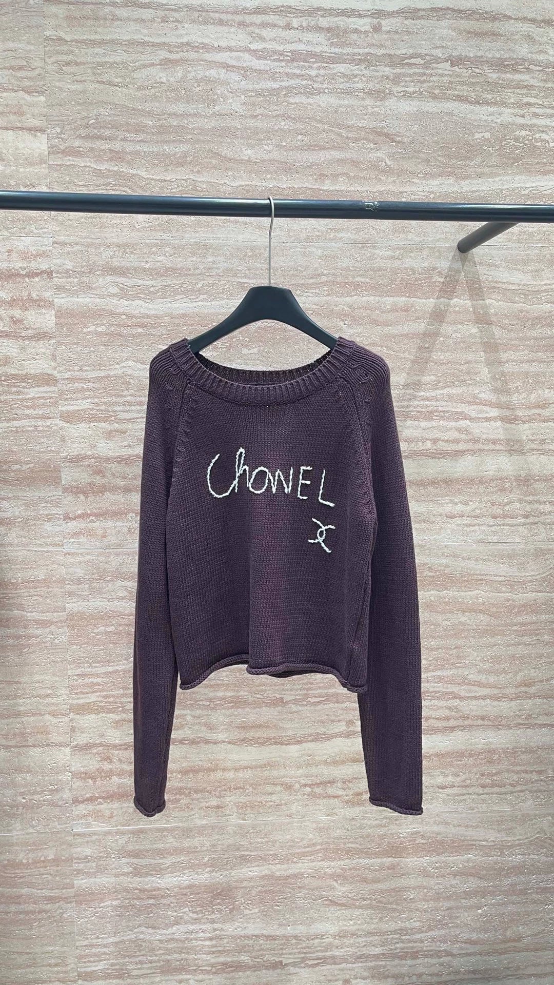 25fw Embroidered coarse knitted sweater(vintage series)