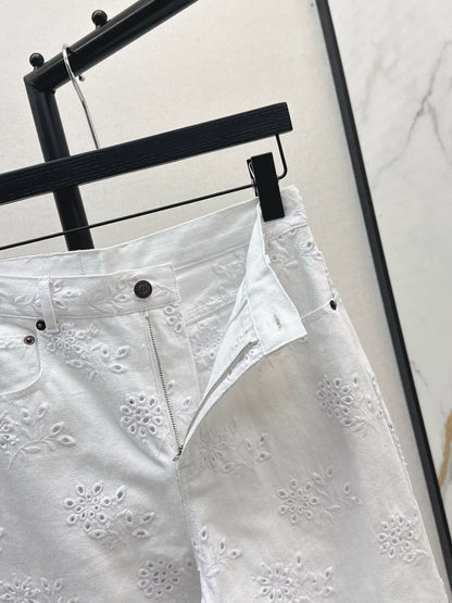 25fw Hollowed out embroidered jeans