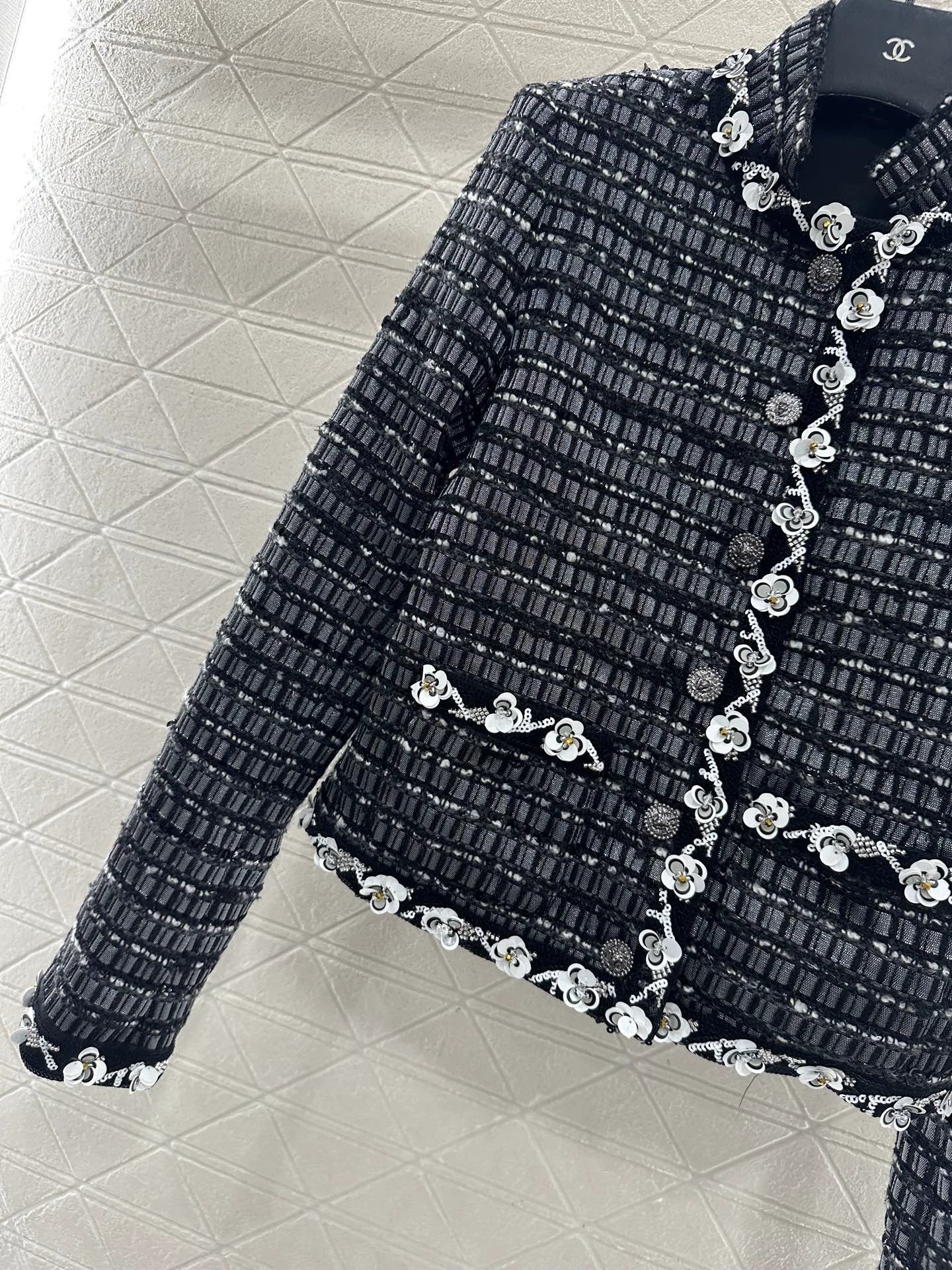 Sequin trimmed dress jacket